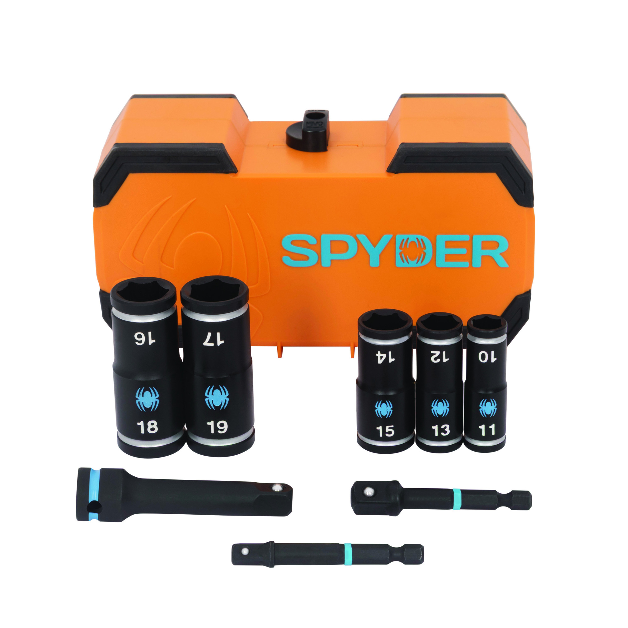 Spyder 8-Piece Metric Flip Socket Set — 1/4in. & 3/8in. Drive, 10 Sizes, Impact-Rated, Black Phosphate Finish, Model# 19712